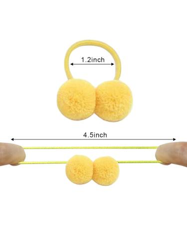 20 Pcs Pom Ball Elastic Hair Ties Fluffy Ball Hair Ties PomPom Hair Band for Girls Toddlers Pigtail Ball Ponytail Holders for Girls - Buy Online on GoSupps.com