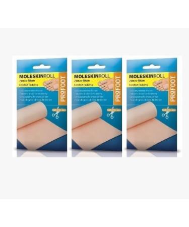 MM Profoot Moleskin Roll Instant Protection for The Foot from Rubbing Footcare (Pack of 3)