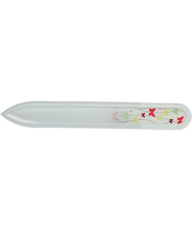 Double-Sided Glass Nail File - Etched Tempered Glass Butterfly Design 13.5cm | International Shipping Available - Buy Online on GoSupps.com