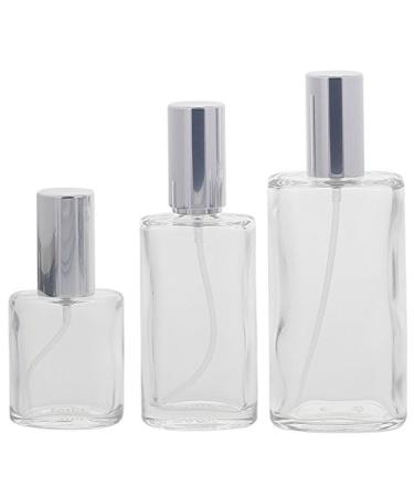 Shop Oval Clear Glass Kosmetex Bottle with Silver Atomizer - 100ml | Ideal for Perfumes & Cosmetics - International Shipping Available - Buy Online on GoSupps.com