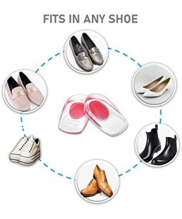 VivoFoot Gel Heel Cups - Plantar Fasciitis, Heel Spur, & Achilles Pain Relief - Men & Women - Small 1 Pair - Red - Buy Online on GoSupps.com