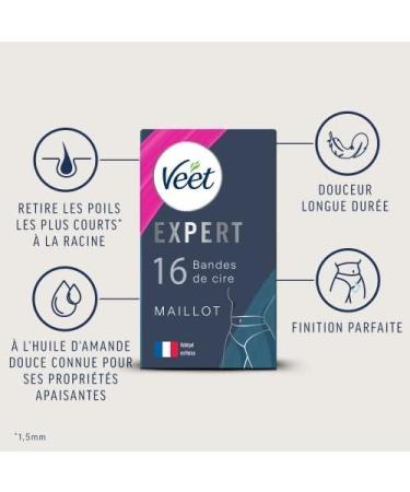 Veet Expert - 16 Cold Wax Strips for Sensitive Skin - Perfect Finish - Long-Lasting Hair Removal - Buy Online on GoSupps.com