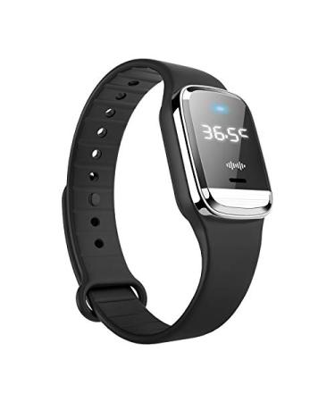 Feloyal anti-mosquito bracelets display of the body temperature and mosquito lamp rechargeable USB waterproof for adults and children inside and outside (black)