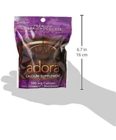 Adora Organic Dark Chocolate Calcium Supplements - 30 Count, Pack of 12 | Best Calcium Source - Buy Online on GoSupps.com