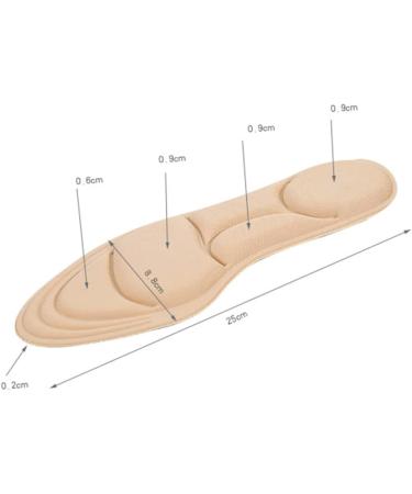 NOLITOY 2 Pairs Breathable Shock-Absorbing Insoles | Comfortable Gel Foam Shoe Inserts for Plantar | 25x8.8cm Massage Pads - Buy Online on GoSupps.com