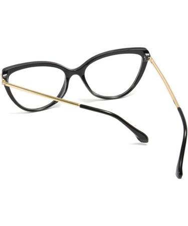 Buli Cat Eye Reading Glasses for Women - Oversized Tortoise Prescription Glasses (+0.75) with Spring Hinge - Stylish Black Frame - Buy Online on GoSupps.com