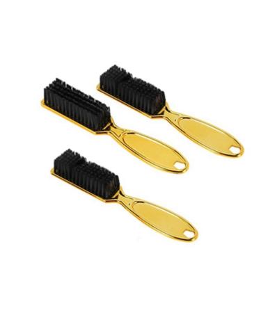 Viodmss Fade Brush Comb Scissors Cleaning Brush Barber Shop Skin Fade Vintage Oil Shape Carving Cleaning Brush Gold 3PC