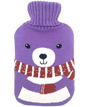 MAIES 2000ml Hot Water Bottle - Soft Knitted Washable Cover Removable Hot Water Bag for Comfort & Relief - Buy Online on GoSupps.com