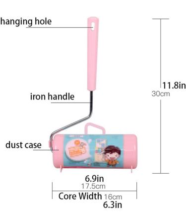 16cm Large Surface Sticky Lint Roller for Pet Hair - Extra Sticky Hair Removal Tool with 60 Sheets & 1 Handle (Pink) - Ideal for Carpets & Furniture - Buy Online on GoSupps.com