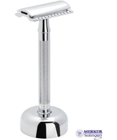 Mercury Razor Set 2381 with Stand | Premium Three-Part Wet Shaving Razor | Gloss Chrome Finish | Made in Germany - Buy Online on GoSupps.com