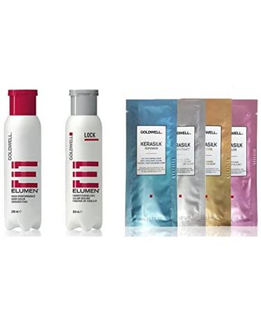 Goldwell Elumen Hair Color Tqall Turquoise 200ml + 250ml Lock Sealant + 4x Kerasilk Sachets/Samples