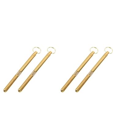 4pcs Metal Cleansing Keychain Professional Scoops Tools Multipurpose Spoons Wax Holder for Scoop in Camping Gifts Portable Removal Remover Earwax Multi-functional Pick Steel Spoon 1