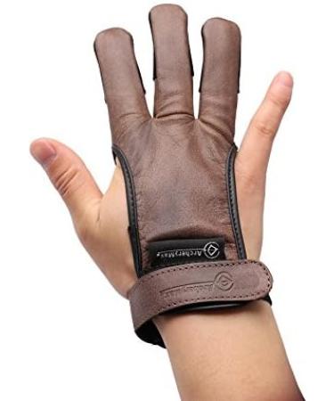 ArcheryMax Handmade Brown Leather 3-Finger Archery Gloves - X-Large - Buy Online on GoSupps.com