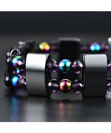 Dual Layers Magnetic Hematite Bracelet Health Care Bangle Wrap Multicolors Unisex Bracelet 55mm Diameter for Men Women - Buy Online on GoSupps.com