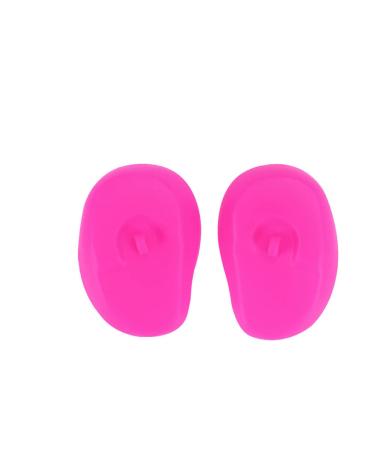 Silicone Ear Covers Ear Cap Earmuffs Hair Dye Ear Covers Waterproof Ear Protector for Hair Coloring Shower Bathing Salon (Pink).