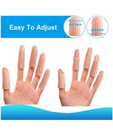 Cogana Gel Fingerlings - Breathable Silicone Fingertips for Trigger Fingers Hand Eczema Blisters & Arthritis (Beige) | International Shipping - Buy Online on GoSupps.com