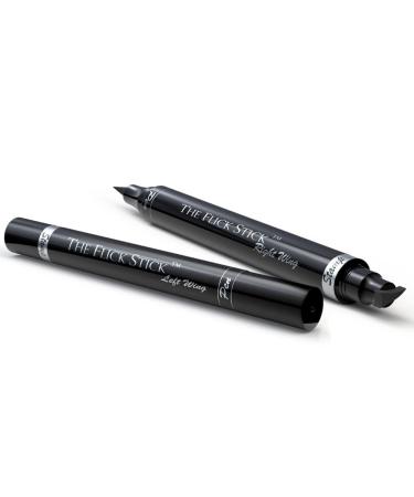 The Flick Stick Winged Eyeliner Stamp by Lovoir  Waterproof Make Up  Smudgeproof  Long Lasting Liquid Eye liner Pen  Vamp Style Wing  2 Wingliner Pens (8mm Mini  Midnight Black) 8mm Mini Midnight Black