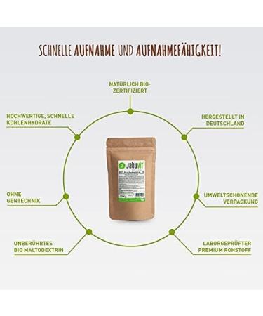 Jabuvit-Bio Maltodextrin 19 | Organic Certified Complex Carbohydrates | 1 kg Made in Germany - Eco-Friendly Packaging - Buy Online on GoSupps.com