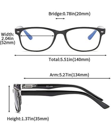 Suertree Anti-Blue Reading Glasses (3 Pack) - BM1613 - Spring Hinges Optics for Men & Women - 3.0 Diopter - Black - Buy Online on GoSupps.com