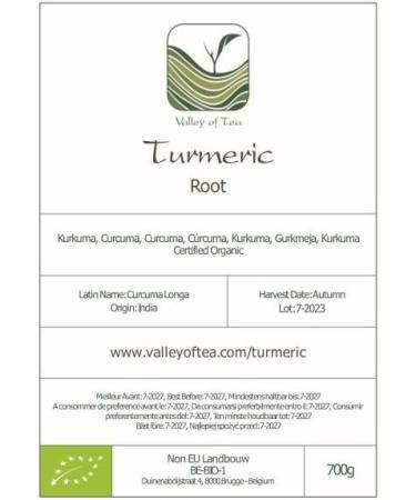 Turmeric Kurkuma Root Organic Spice - The Spice of Life Tea - Curcuma Longa - Curcumin Herbal Tea 700g - Buy Online on GoSupps.com