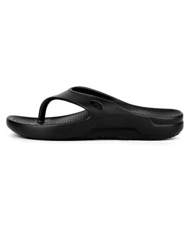 FonsBleaudy Plantar Fasciitis Feet Sandal with Arch Support Orthotic Flip Flop Sandals for Women Men Best for Flat Feet Heel and Foot Pain Women 9.5 / Men 8.5 Black