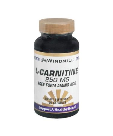 Windmill L-Carnitine 250 mg Capsules 50 Count (3 Pack)