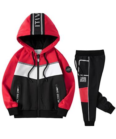 Boys' Activewear Kids Clothing Sets Tracksuits Active Jackets and Pants 2 Piece 2-8 Years Kew-007 6-7 Years