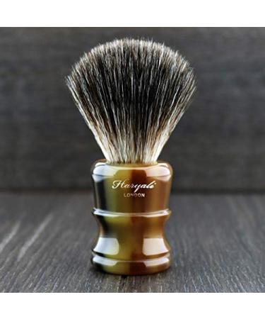 Horn shaving brush black roofs synthetic fiber bristle - new grip design - luxury horn resin - exceptional comfort and low maintenance - great addition until every shaving collection collection