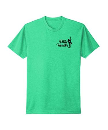 Dirty Hooker Fishing Gear, Apple Green Premium T-Shirt with Vintage Black Logo X-Large