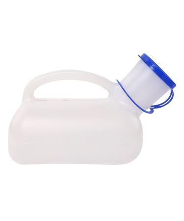 Male Urinal Bottle Urinals for Men White Plastic Material Easy Grip Handle 1000ML with Lid