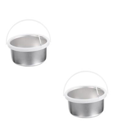 Exceart 2st Small Wax Pot Interior Pot For hair removal Wax melting box Waxplate replacement socket Wax stuff for wax warmers Wachst pot insert melt on the aircraft Aluminum wax shell Silberx2Stk 13.2x12.5x6cmx2PCs