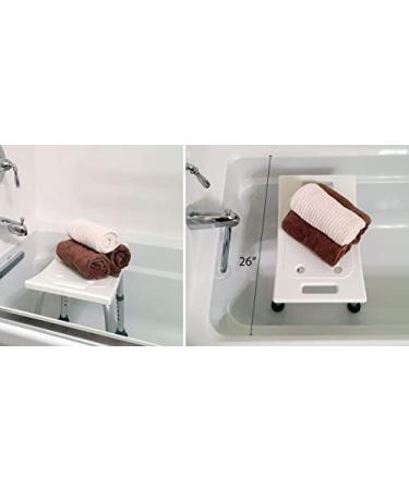 Ez2care Adjustable Lightweight Shower Bench - White, 12.5 to 18 inch - Pack of 1 - Buy Online on GoSupps.com