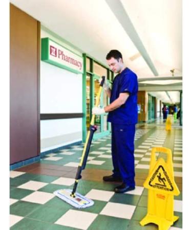 Rubbermaid Commercial 18 Inch Blue Microfiber Damp Room Mop Pad - Single Sided Mop Head - Buy Online on GoSupps.com
