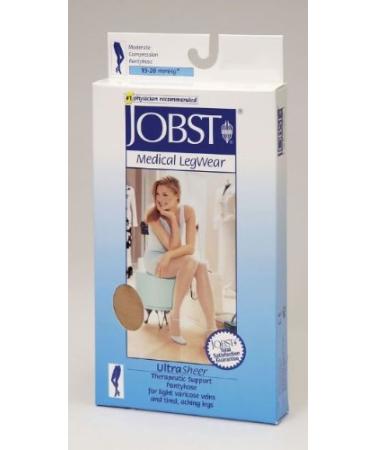 BSN Medical 119535 Jobst Ultra Sheer Compression Stocking, Waist High, 15-20 mmHg, Closed Toe, Medium, Honey