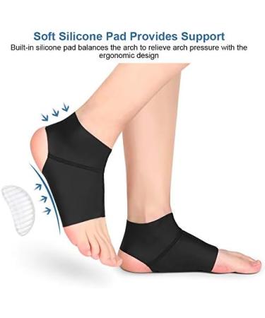 Ankle Bandage with Gel Pads for Plantar Fasciitis & Heel Spur - Compression Support for Foot Pain Relief (1 Pair) - Buy Online on GoSupps.com
