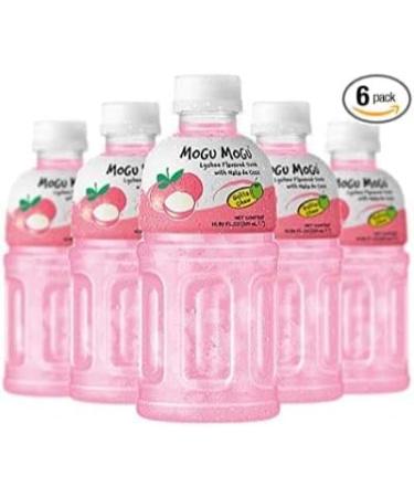 Mogu Mogu Lychee Flavoured Drink with NATA de Coco (Gotta Chew) | On the Go Drink | Jelly Texture | Refreshing Taste | No Added Preservatives and Colours | 320ml x 6 Bottles - Buy Online on GoSupps.com