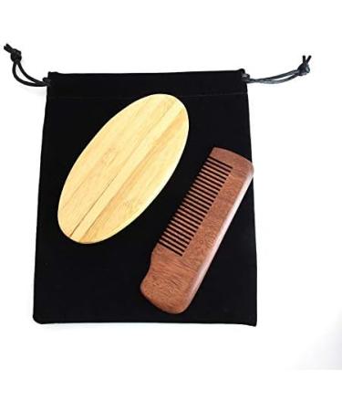 Lucaser Beard Brush & Mustache Comb Kit - Premium Facial Grooming Set for Men | Perfect Gift for Beard Care - Buy Online on GoSupps.com