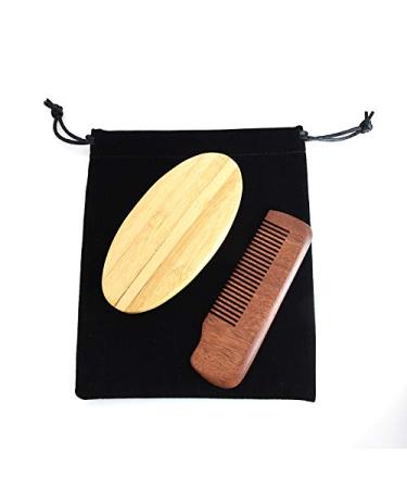 RIYAN Beard Brush & Mustache Comb Set | Men's Facial Care Grooming Gift | Premium Bristle & Shaving Brush Set - Buy Online on GoSupps.com