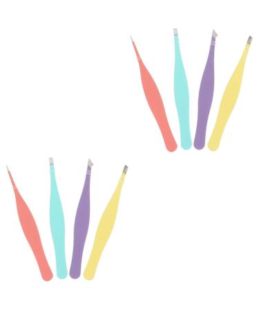 FRCOLOR 8 STK eyebrows tweezers make-up tweezers eyelash tweezers for extensions tweezers for craft eyebrow kit hair set Miss handicrafts hair removal stainless steel 11x1.5cmx2pcs such as shown