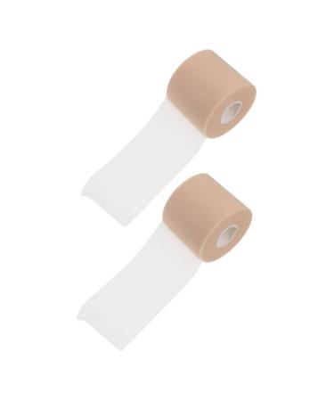 NOLITOY 2 Rolls Sports Self- Adherent Tape Ankle Sprains Tape Prewrap Athletic Tape Tape Medical Self- Sponge Artificial Membrane Damping Khaki 6.5X6.5X6CM