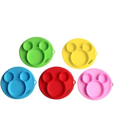 Mamabear 100% Silicone Suction Plate with Built-in Placemat - Pink | Ideal for Infants & Toddlers | Easy Clean Design for Baby Led Weaning - Buy Online on GoSupps.com