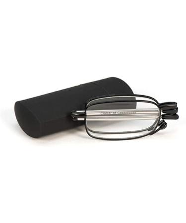 Foldable Metal Reading Glasses 2.5x | High-Quality Rectangular Specs with Telescopic Flip Top Etui | Stylish Reading Aid for Men & Women - Buy Online on GoSupps.com