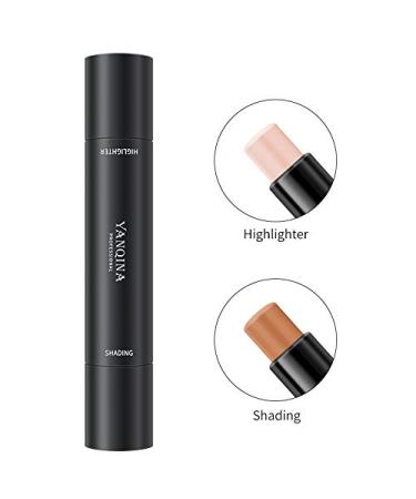 AZLESLOG 2023 Upgrade Contour Stick - Double-End Highlighter Stick, 2 Colors, Face Makeup & Concealer in Lotus Light Brown - Buy Online on GoSupps.com