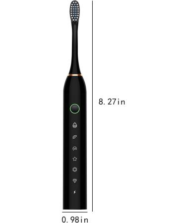 VALSEEL Sonic Electric Toothbrush for Adults - 6 Modes, Smart Timer, IPX7 Waterproof - Black (4 Heads) - Buy Online on GoSupps.com