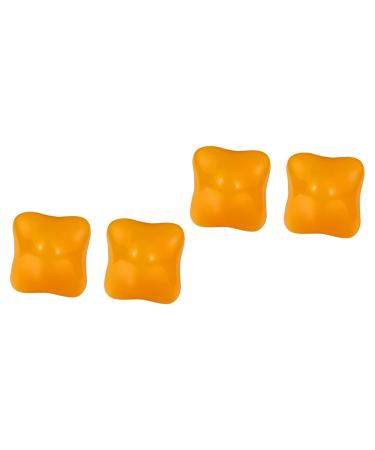 Healeved 4 piece Handball massage massage button Lacrossball made of silicone finger training Chinese health balls deep tissue massage ball Fitness wooden ball natural rubber extract yoga 6x6cmx2pcs yellowx2st