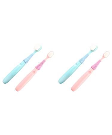 Ipetboom 4 pieces of children's toothbrush toothbrushes for children toothbrushes for toddlers toothbrush for toddlers fur toothbrush portable toothbrush cartoon bristle baby pebbles