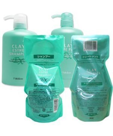 Morutobene Clay Este shampoo EX 500ml + pack EX 500g set with a special cartridge