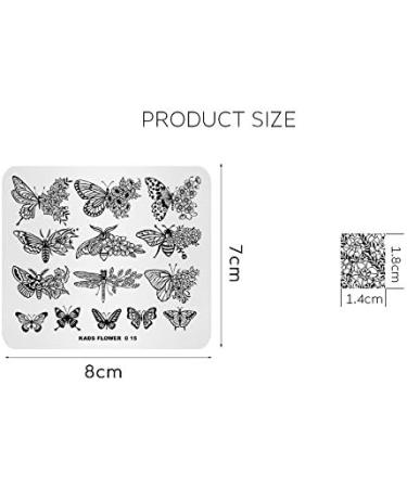 Floral Butterfly Nail Art Stamper Tool - Plate Stamp Flower Multi-Pattern Printing Template FL015 - Buy Online on GoSupps.com