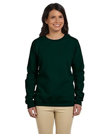 Gildan Women's Heavy Blend Fleece Crewneck Sweatshirt Large Forest Green