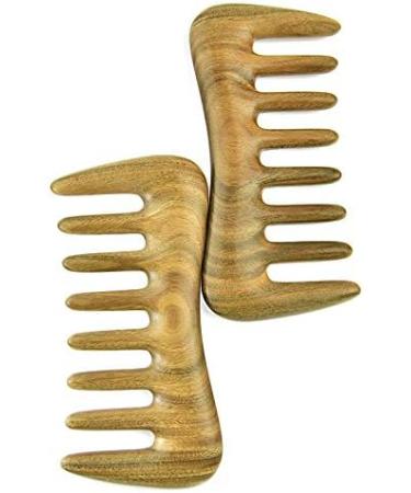 GRARRO Wide Tooth Hair Comb - Natural Wood Comb for Curly Hair - No Static Sandalwood Hair Pick Wooden Comb for Detangling - Buy Online on GoSupps.com